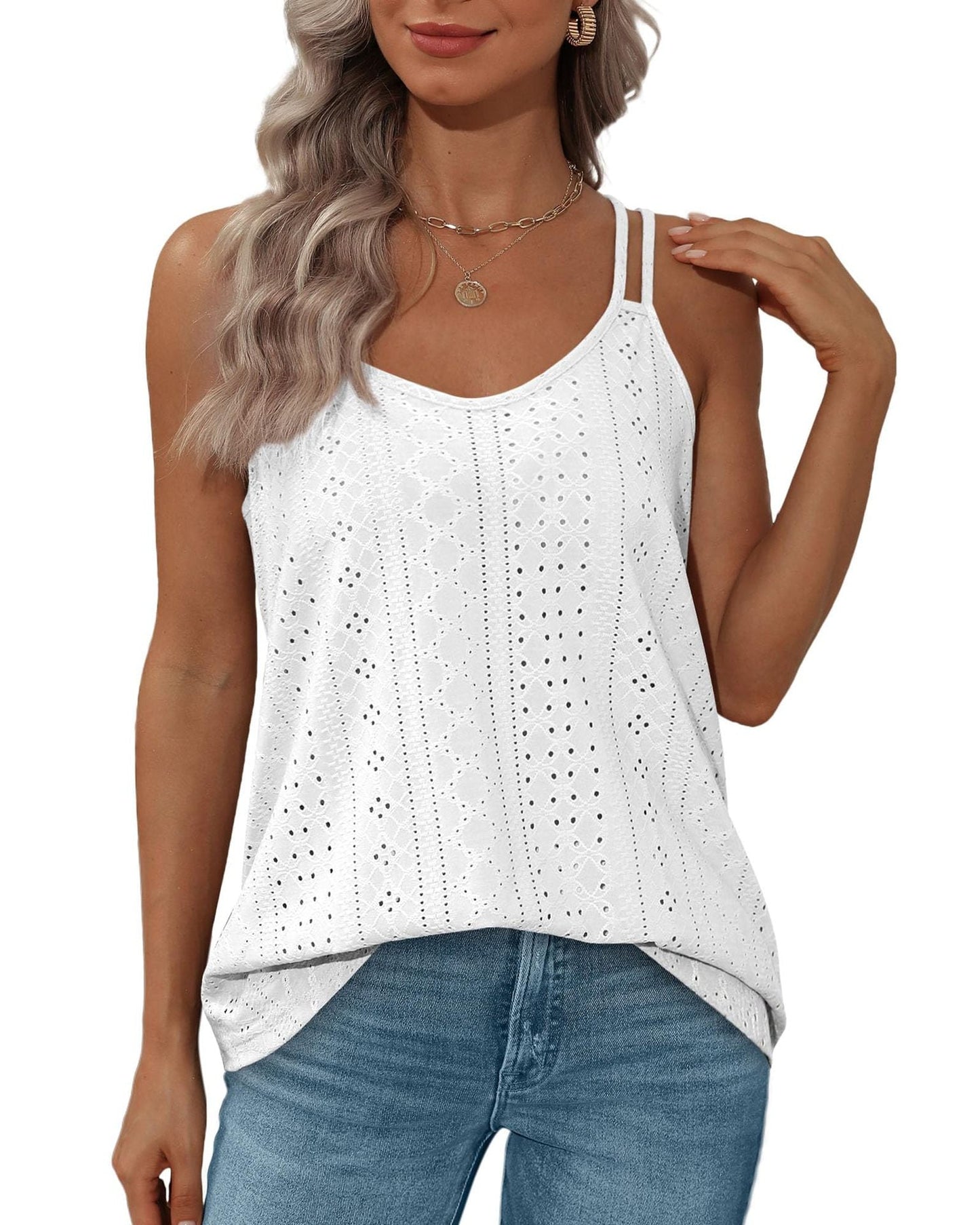 Dam Tank Top Ärmlös Rund Krage Polyester Lätt-6