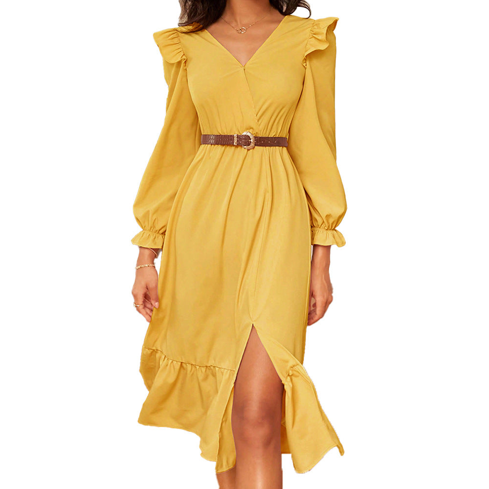 Variant image for Kvinnors Lång Klänning Öppen Rygg Patchwork Högkvalitativt Tyg-1