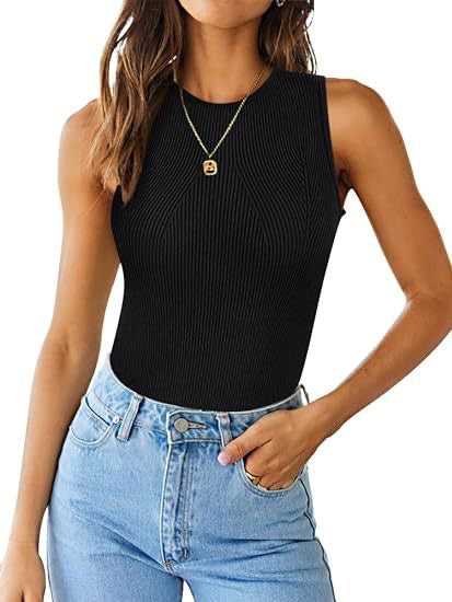 Dam Slim Fit Topp Ribbad Polyester-1