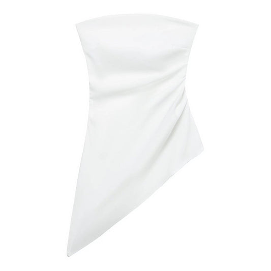 Dam Asymmetrisk Topp Halterneck Polyester-1