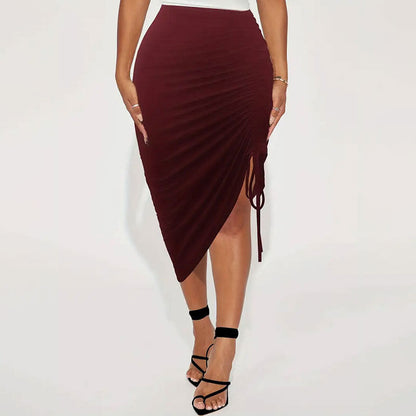 Kvinnors Wrapkjol Blommig Design Rüsch Detaljer Andningsbart Material 8