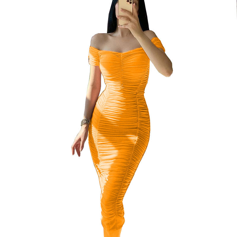 Variant image for Kvinna Lång Klänning Hög Midja Monokrom Spandex-31