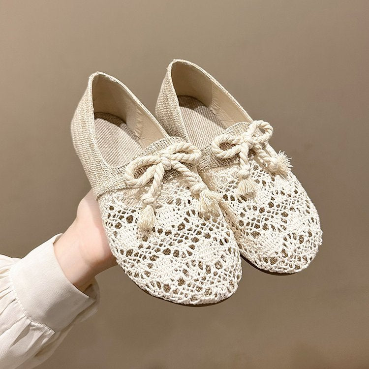 Kvinnors Ballerinas Virkad Design Högkvalitativt Material-2