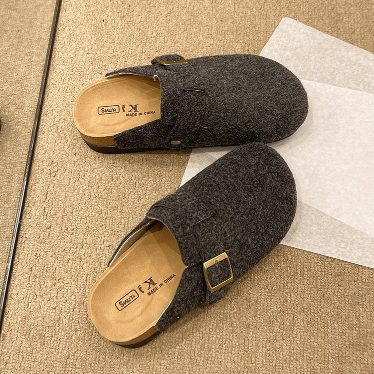 Dam Träskor Med Bekväm Fotbädd Och Elegant Remdesign Syntetiska Trätofflor 3