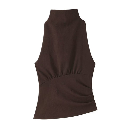 Dam Halterneck Top Utan Ärmar Polyester Elegant-1