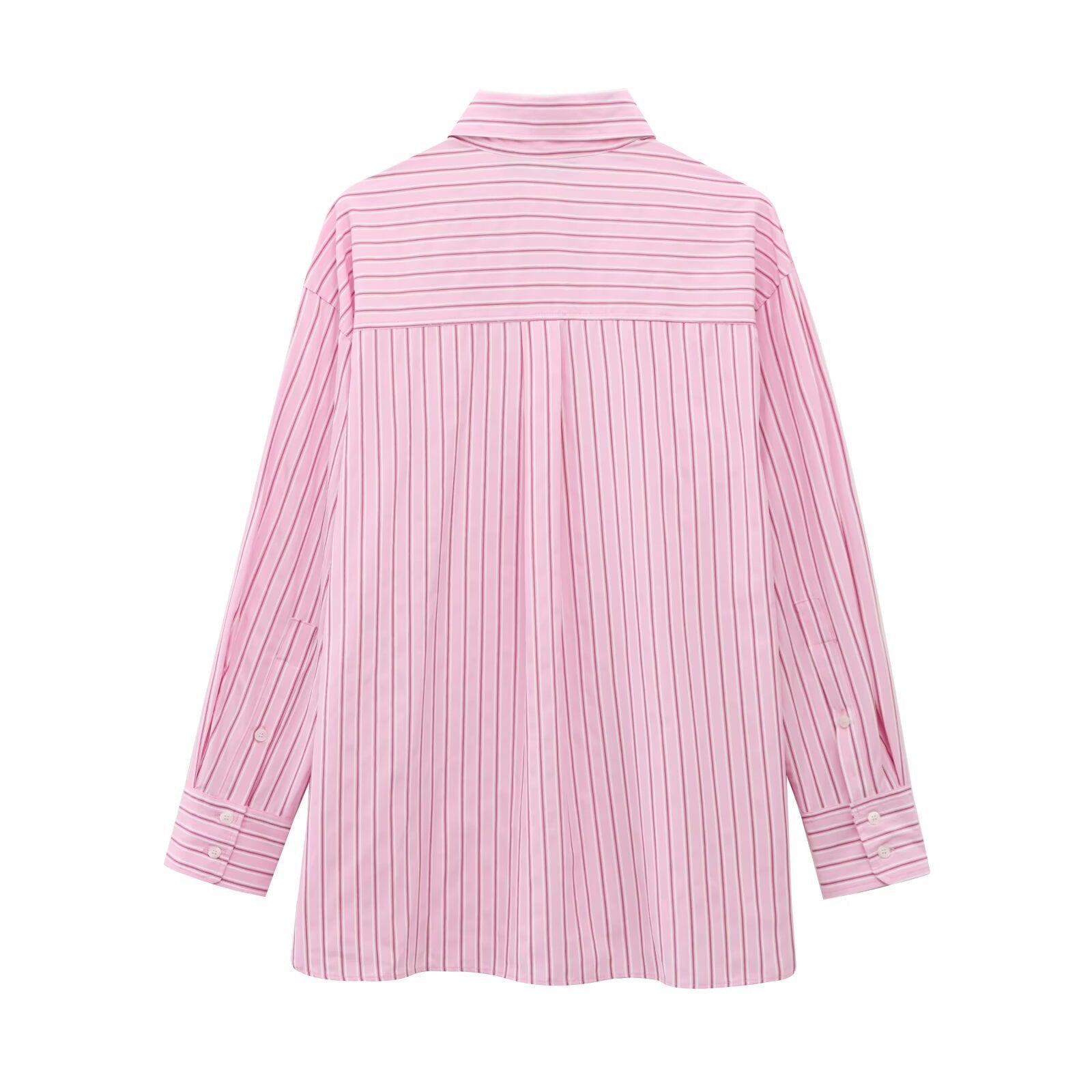 Dam Skjorta Långärmad Randig Polyester-3