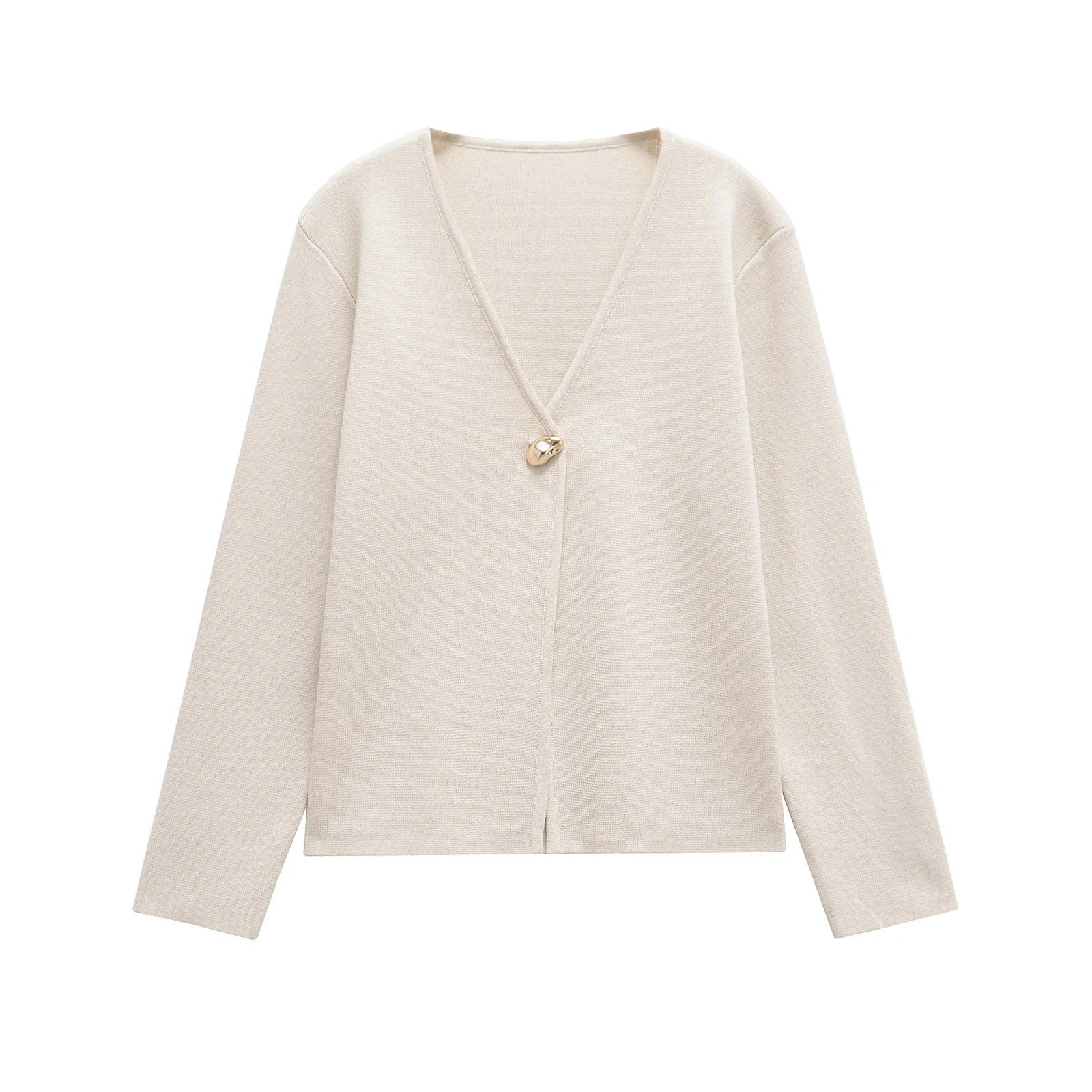 Kvinnors Cardigan V-Hals Mjuk Stickad Komfortabel Design-1