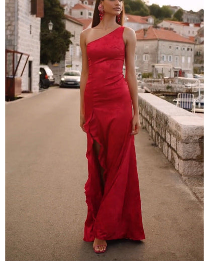 Kvinnors Aftonklänning Lång Georgette Ärmlös Elegant Maxi Klänning-2