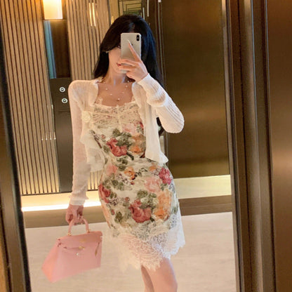 Variant image for Kvinnors Vintage Klänning Lång Ärmar Högkvalitativt Tyg-1