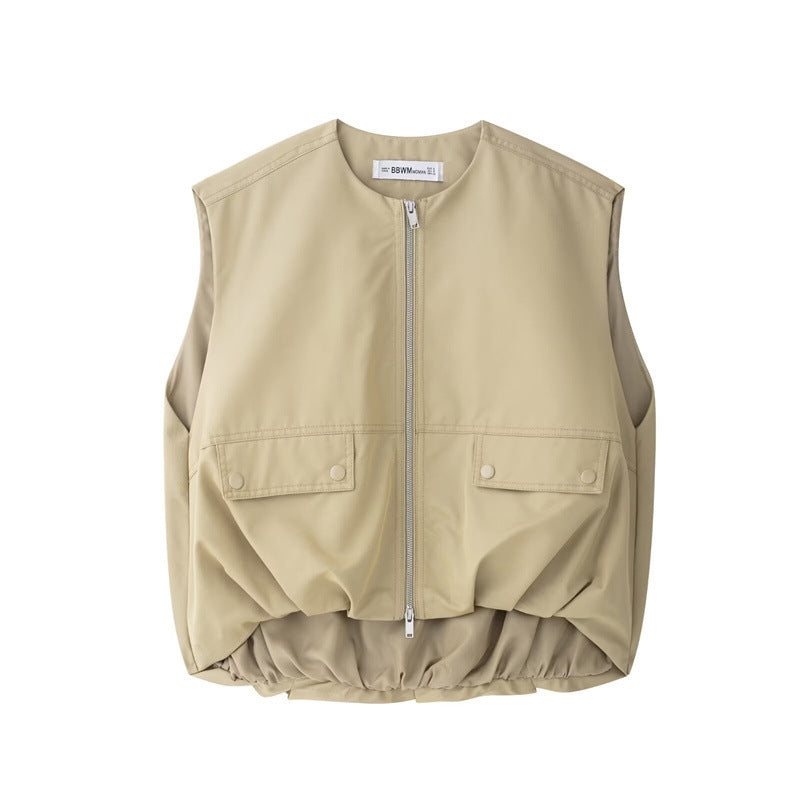 Variant image for Dam Tank Top Ärm lös Casual med Dragkedja i 100% Bomull-5