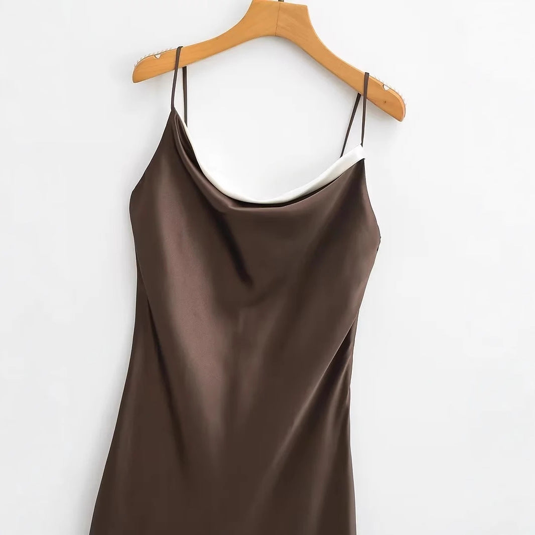 Kvinnors Etuisk Klänning Vattenfallshalsring Justerbara Spaghettiband Mjuk Tyg 3