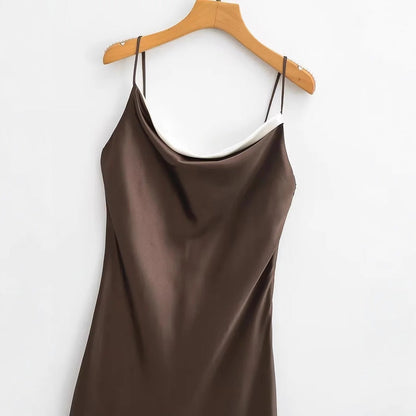 Kvinnors Etuisk Klänning Vattenfallshalsring Justerbara Spaghettiband Mjuk Tyg 3