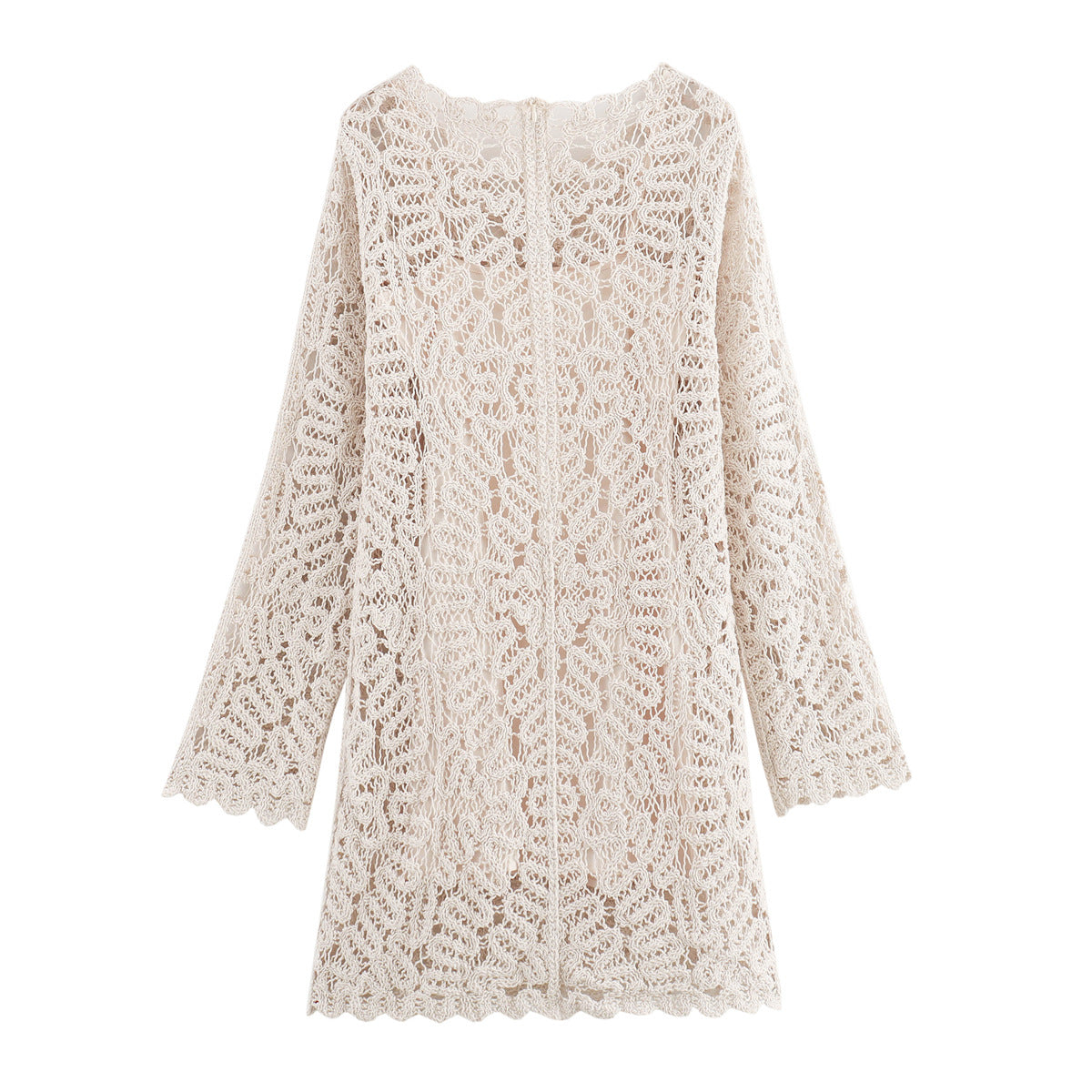 Dam Klänning A-Line V-Neck Polyester Fina Dam Klänningar-3