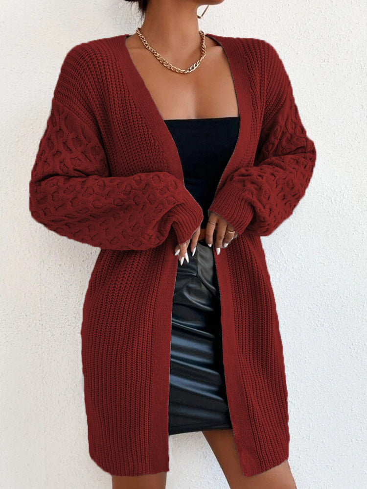 Stickad Dam Tröja Rund Hals Loose Fit Akryl-5