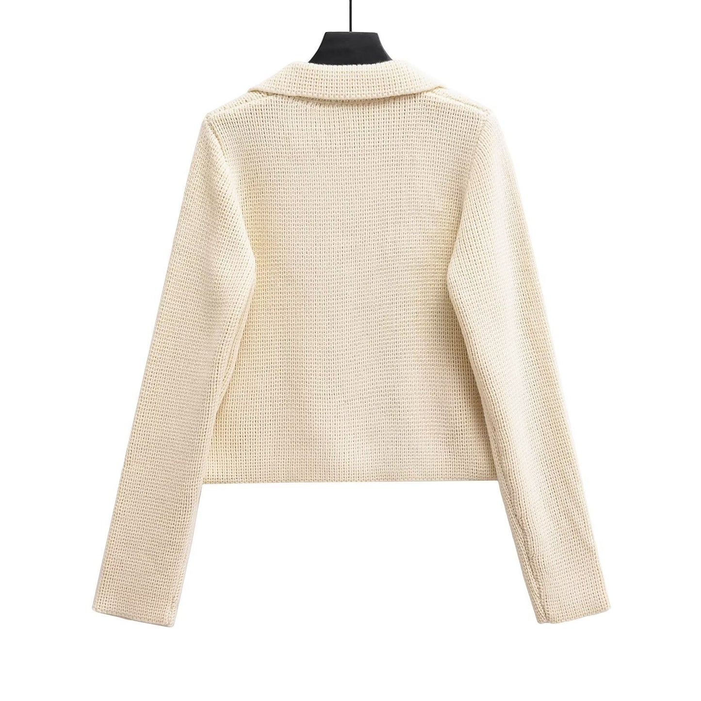 Kvinnors Cardigan Dubbelknapp Mjukt Stickat Tyg med Fickor 3