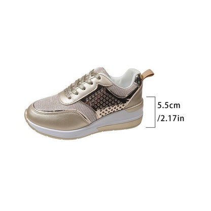 Kvinnors Sneakers Andningsbara Dämpning Metalliska Accenter 7