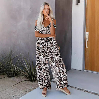 Dam Jumpsuit Avslappnad Kortärmad 100% Bomull Med Fickor 3