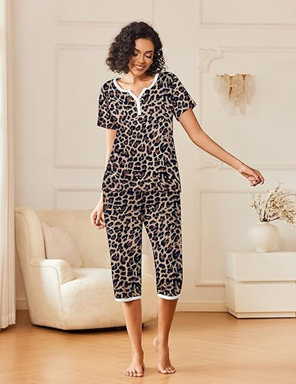 Dam Capri Byxor Relaxed Milk Silk Set-1