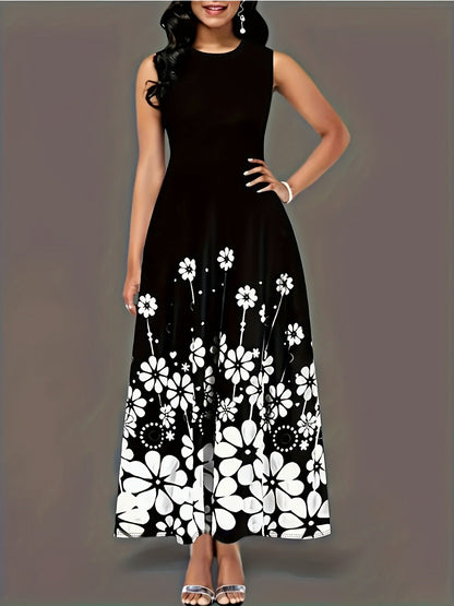 Variant image for Långklänning Dam Tryckt Lätt Polyester för Fest och Vardag-1