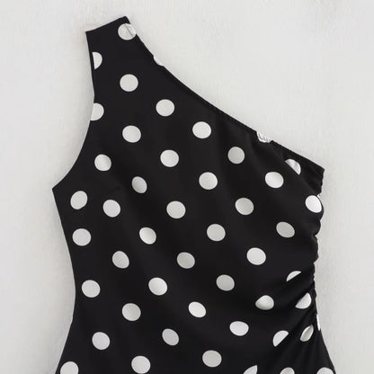 Dam Klänning Asymmetrisk Ärmlös A-Linje Polyester-2
