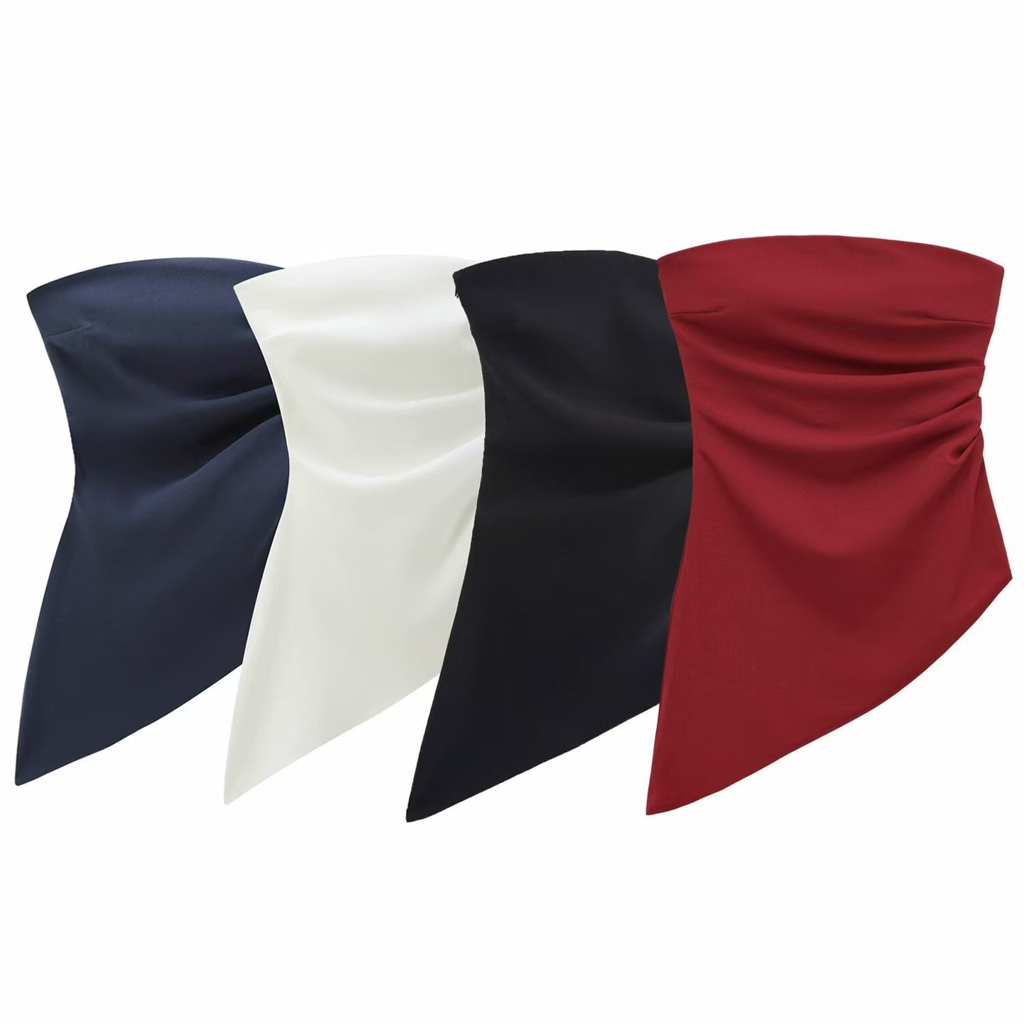 Snygga Damtoppar – Asymmetrisk Ärm- och Rundhalsad Topp i Polyester för Vardag och Fest 2