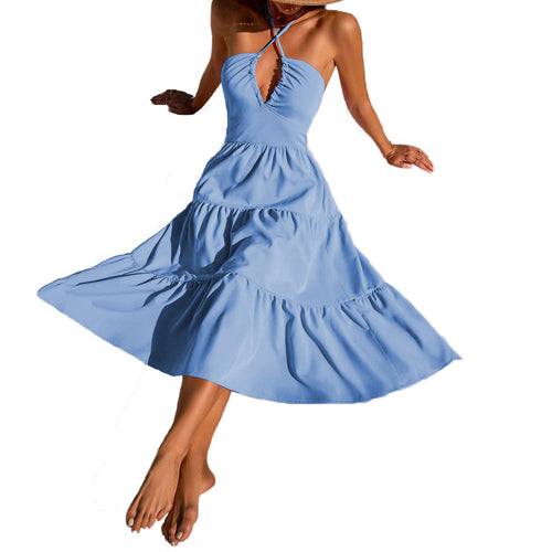 Dam Klänning Smal Passform V-ringad Lång Polyester-1