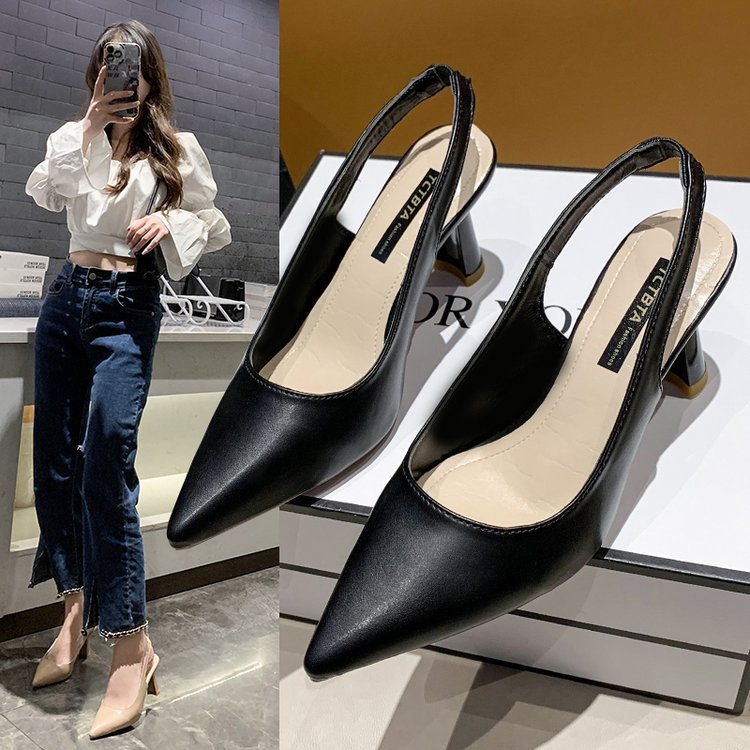 Kvinnor Slingback Pumpar Spetsig Design Hållbart Material 4