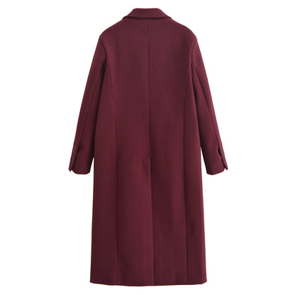 Dam Kappa Långärmad Ull Klassisk Med Knappar-4