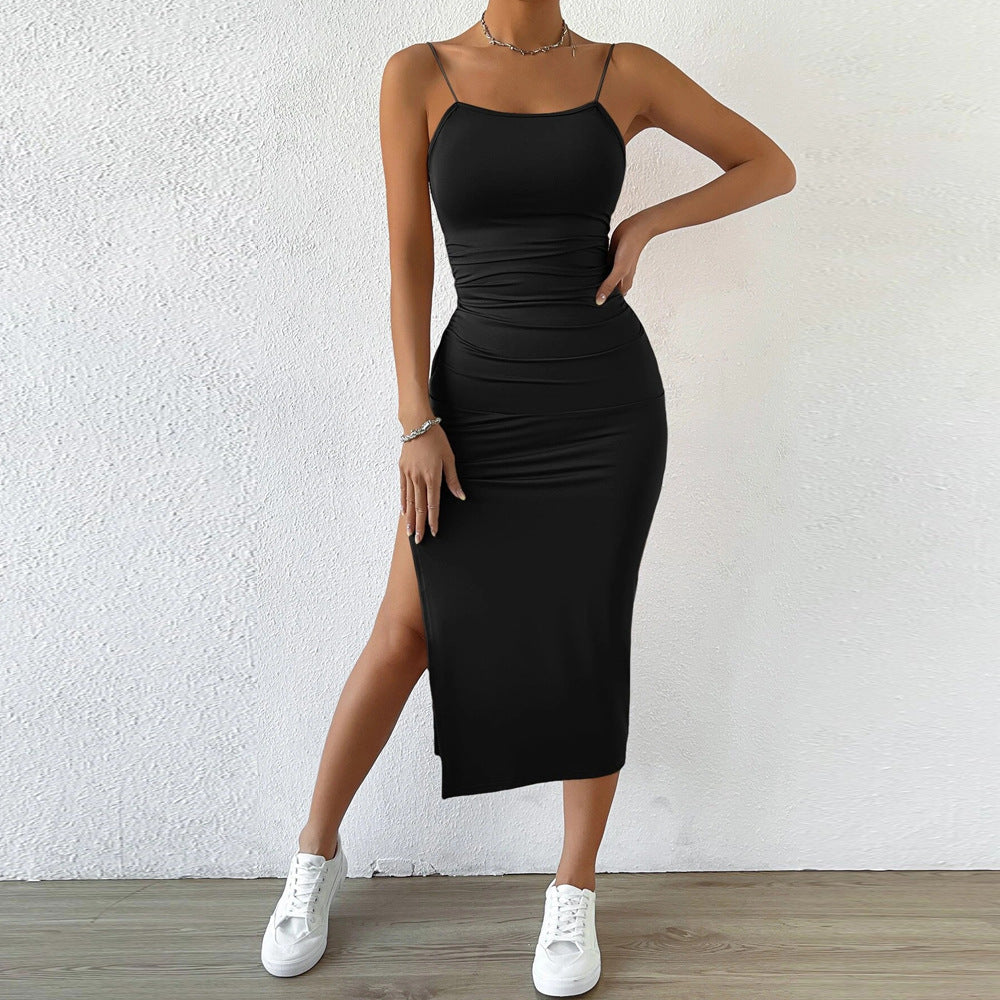 Variant image for Dam Klänning Bodycon Midi Rektangulär Halsringning Polyester med Slits-1