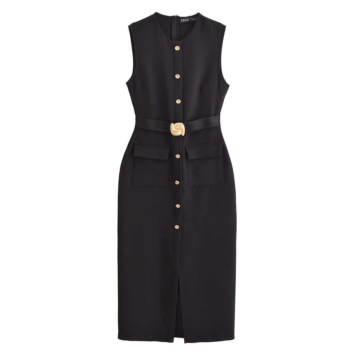 Kvinna Klänning Bältad Chiffon Polyester-1