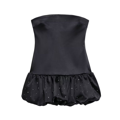 A-Line Kjol för Dam – Kort Enfärgad Polyester i Svart, Smickrande Passform för Vardag och Fest 5