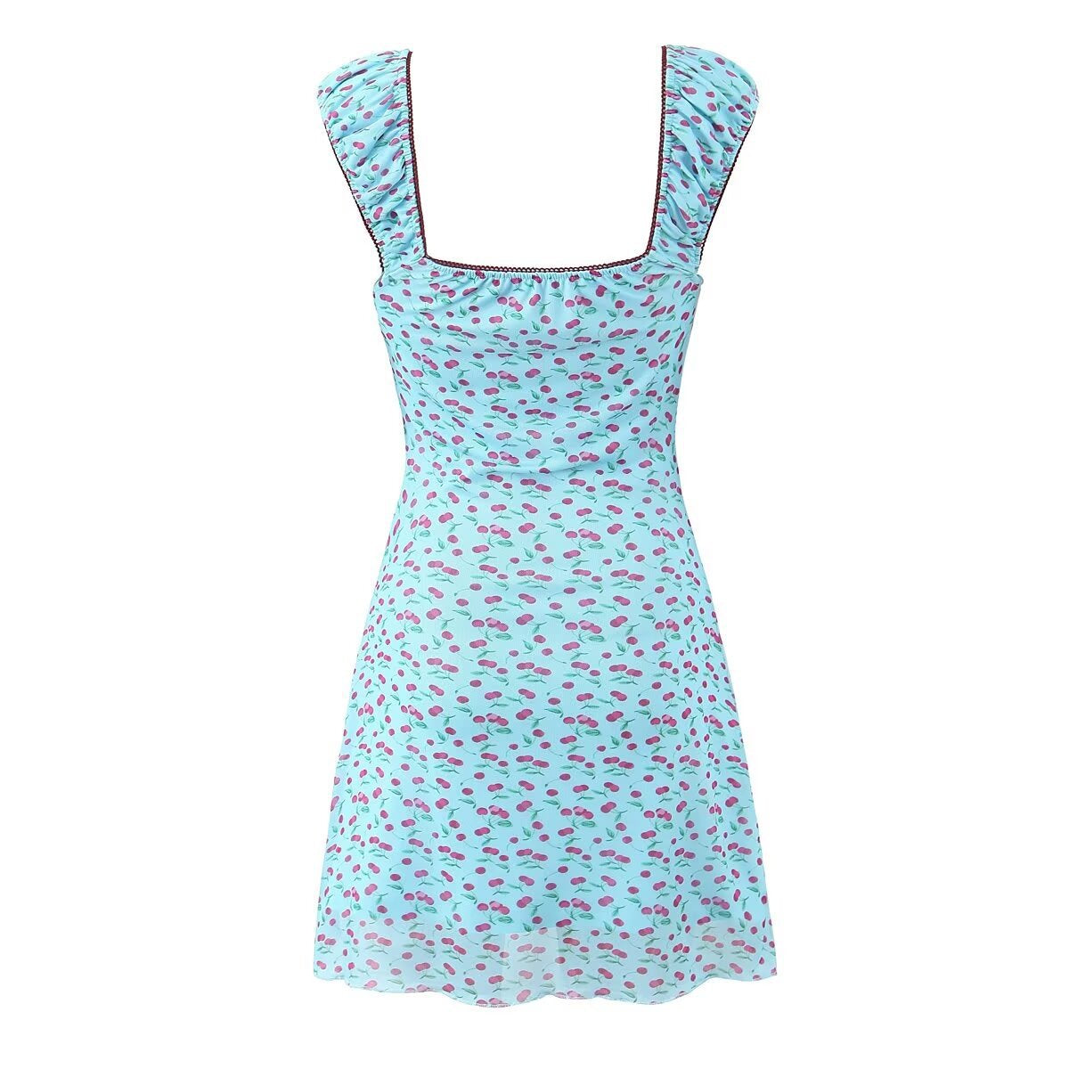 Fina Dam Klänningar A-Linje Mini Klänning Fyrkantig Urtagning Polyester-2