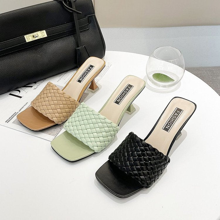 Flätade Mula med Blockklack för Dam – Bekväm Fotrem och Trendig Design, Flera Färger och Storlekar 36-41 5