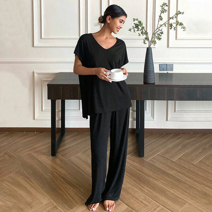 Dam Tvådelad Set Avslappnad Viskosfiber-2