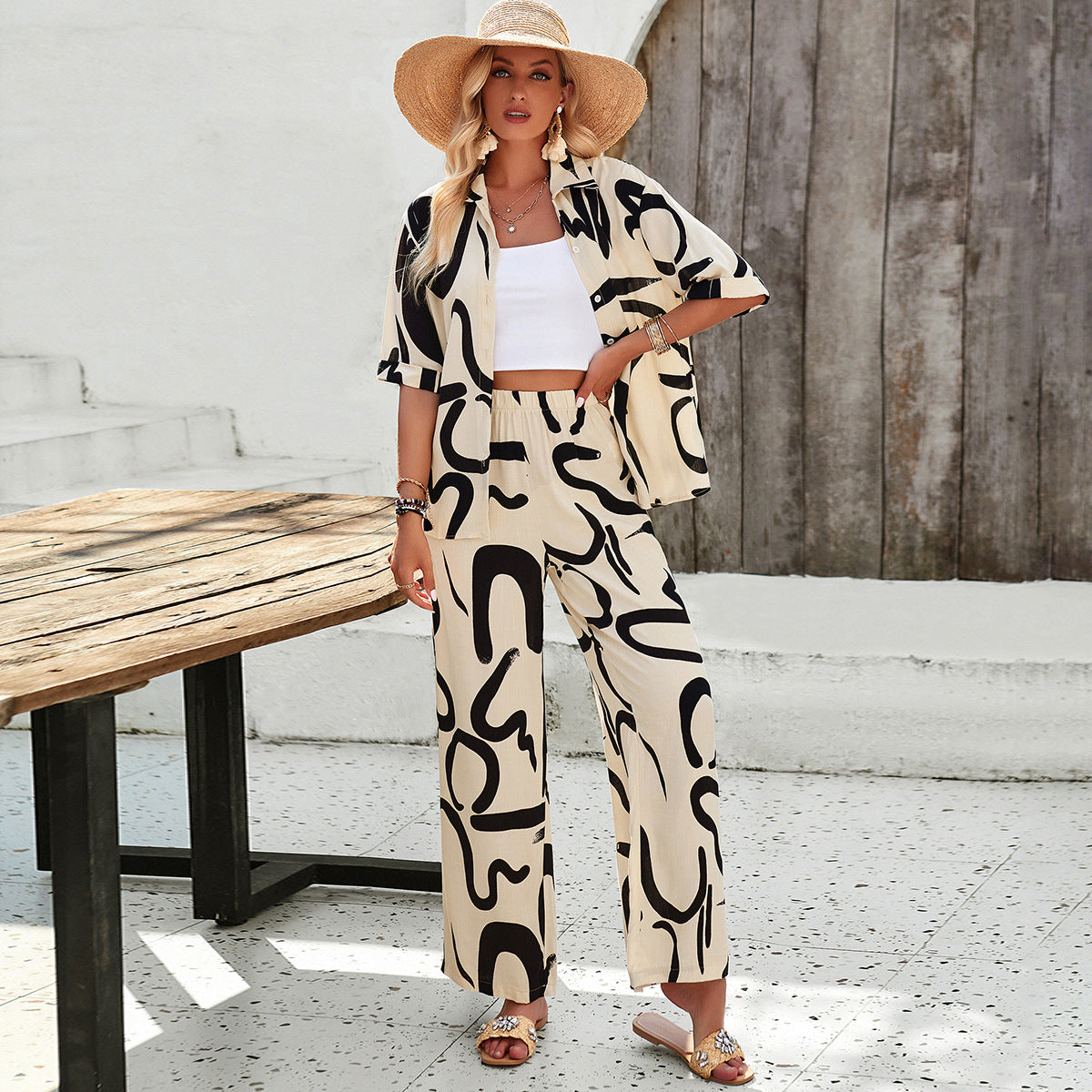 Variant image for Dam Topp och Byxor i Bambufiber Relaxed Fit-13