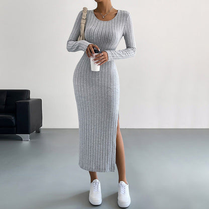 Dam Bodycon Kjol Hög Midja Polyester Midi Design-2