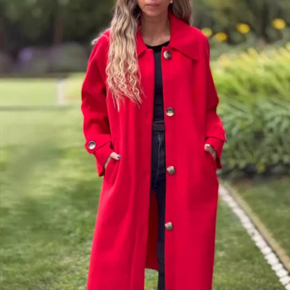 Dam Ullkappa Löst Fit Klassisk Polyester-6