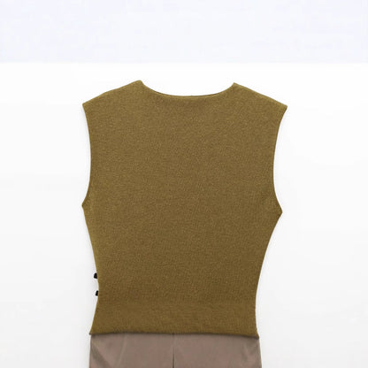 Damklänning Midi Ärmlös Diagonal Design Högkvalitativt Tyg-4