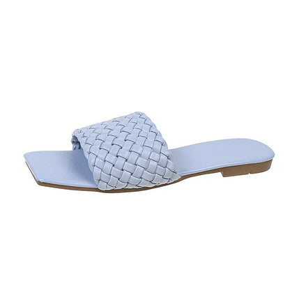 Kvinnors Öppna Mules Flätad Design Textil Sula-5