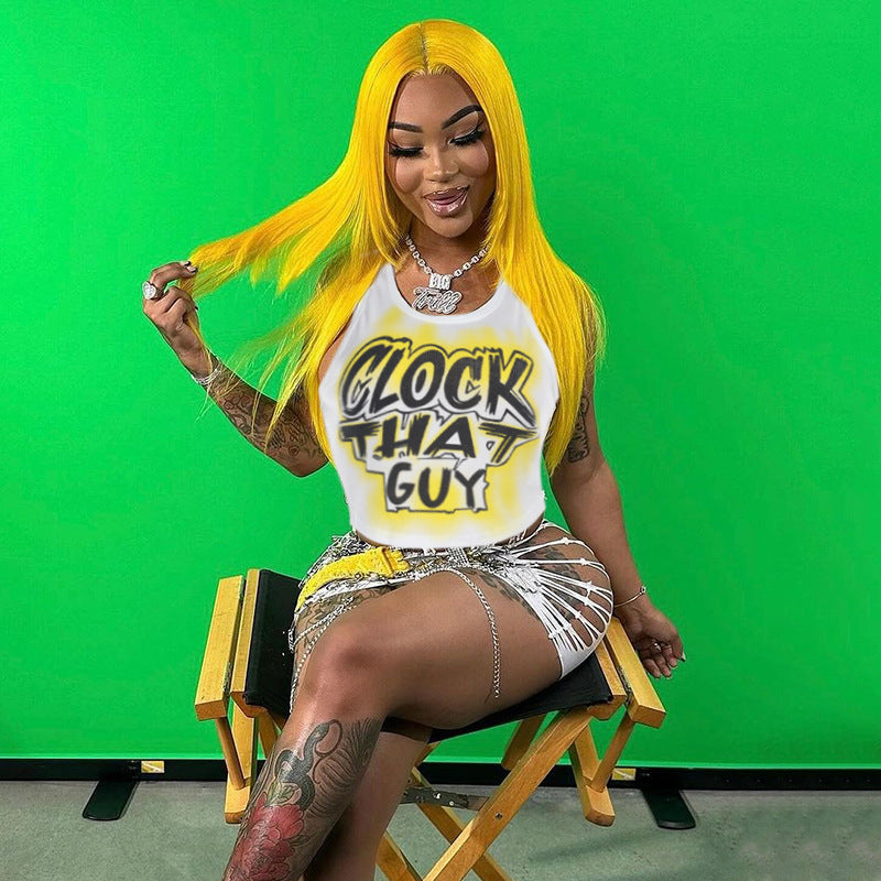 Dam T-shirt Avslappnad Snitt Grafisk Utskrift Bomull-1