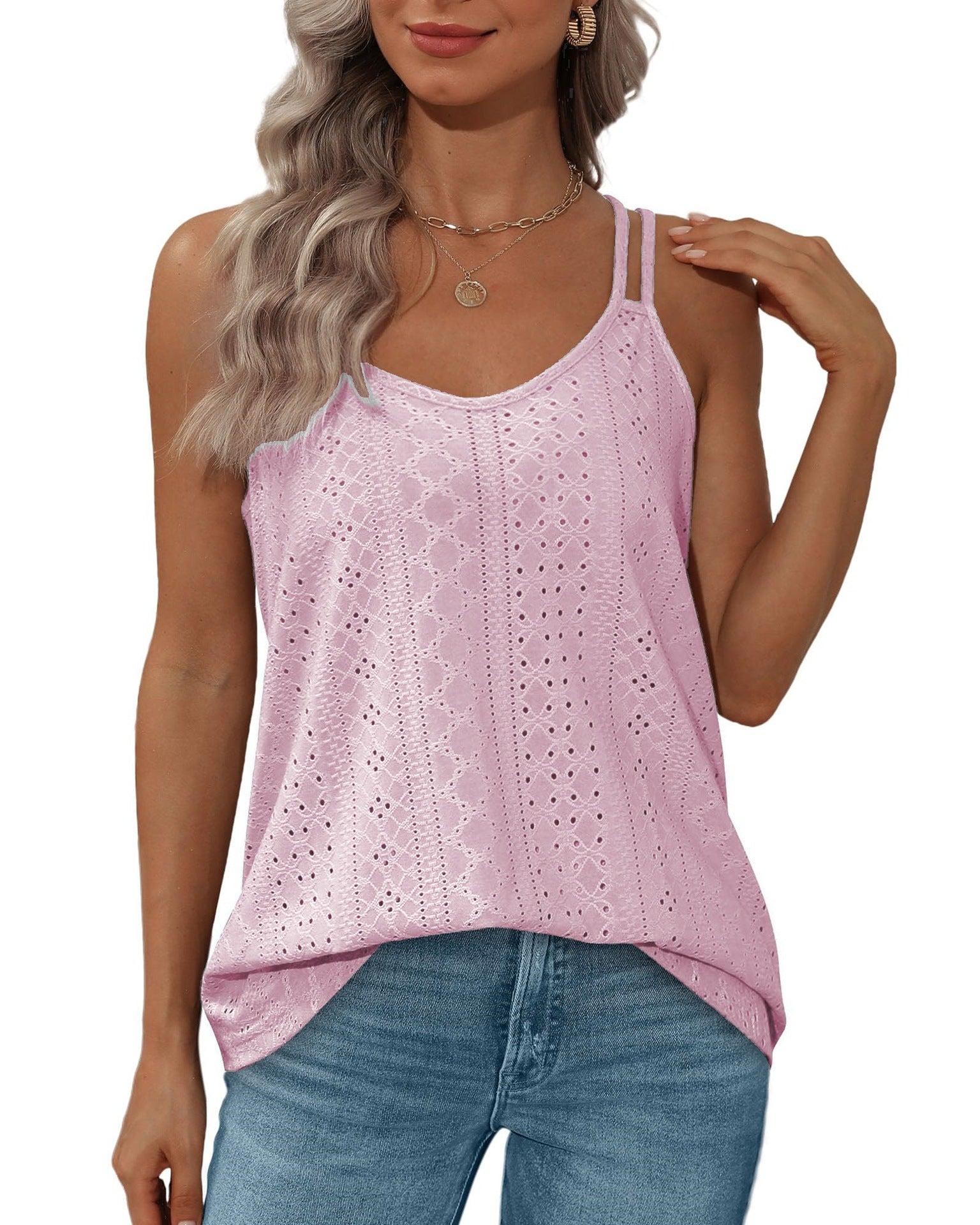 Variant image for Dam Tank Top Ärmlös Rund Krage Polyester Lätt-56