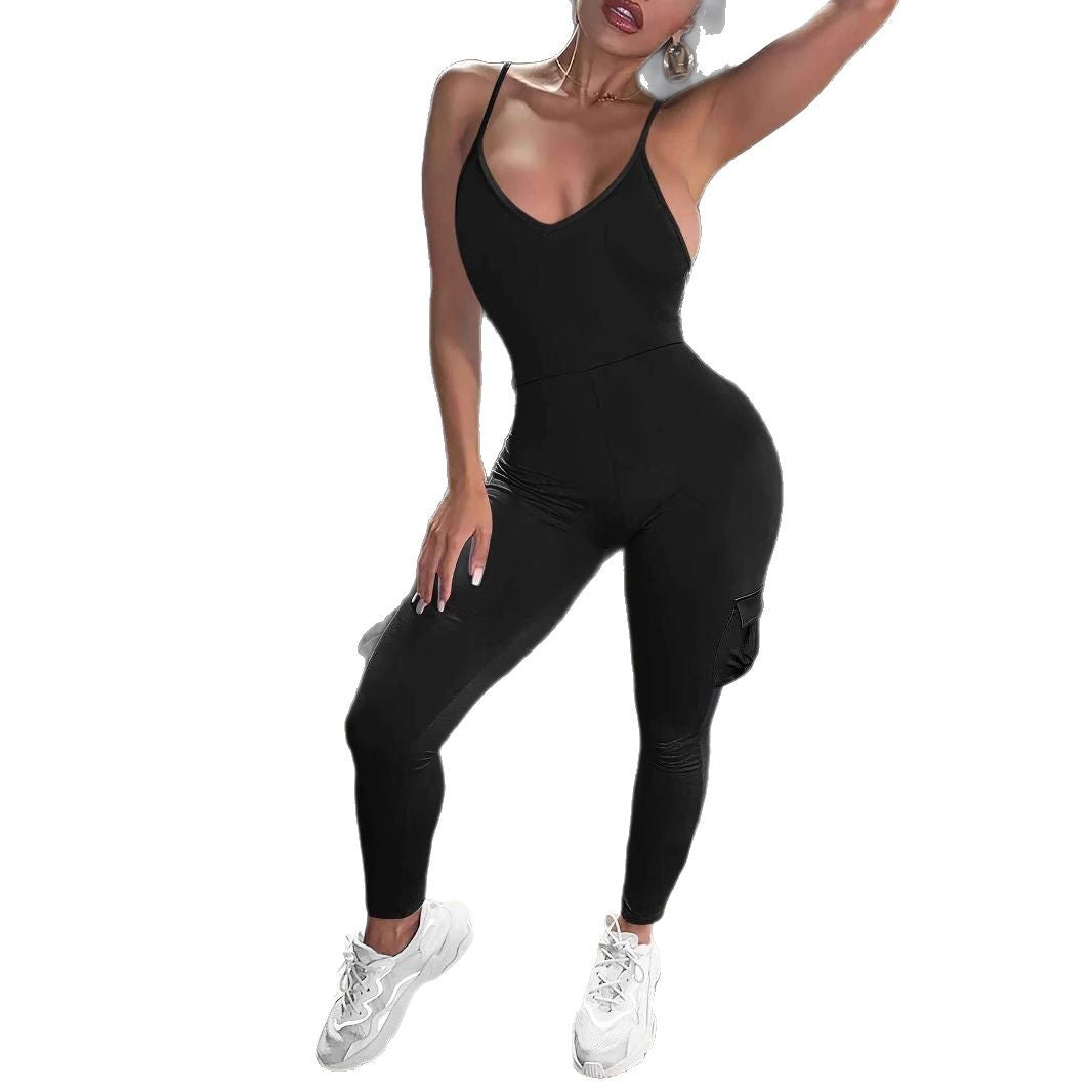 Kvinnors Sport Jumpsuit Justerbara Remmar Andningsbart Material 5