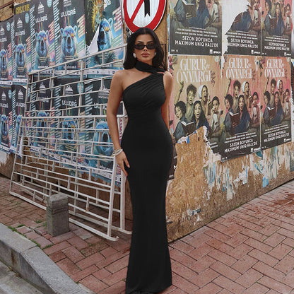 Kvinnors Aftonklänning Asymmetrisk Snitt med Ruffle Detaljer Högkvalitativt Tyg 5