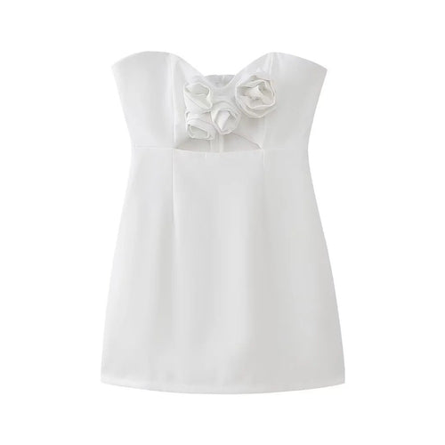 Kvinnors Klänning i Bustier-Design med Blommor – Mjuk och Lätt Tyg för Festliga Tillfällen 1