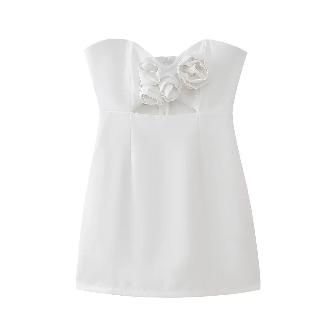 Kvinnors Klänning i Bustier-Design med Blommor – Mjuk och Lätt Tyg för Festliga Tillfällen 5