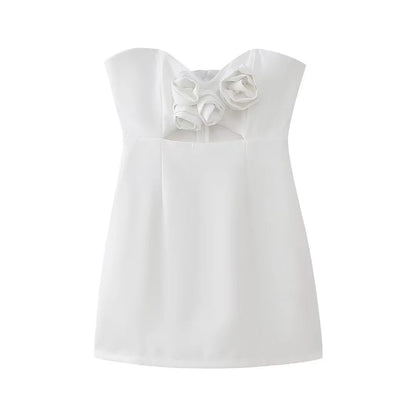 Kvinnors Klänning i Bustier-Design med Blommor – Mjuk och Lätt Tyg för Festliga Tillfällen 5