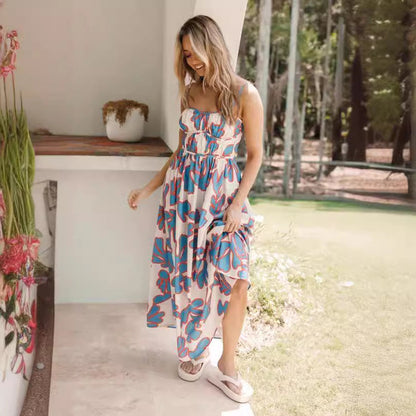 Fina Dam Klänningar Elastisk Midja Polyester Svängande Design-3