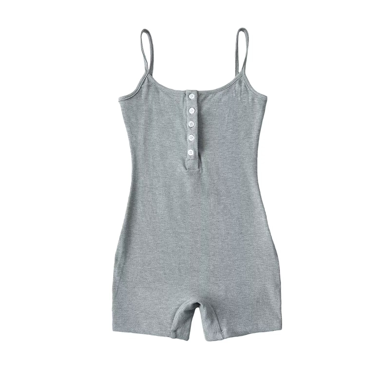 Dam Jumpsuit Ärmlös Med Knappdetalj Andningsbart Tyg 5