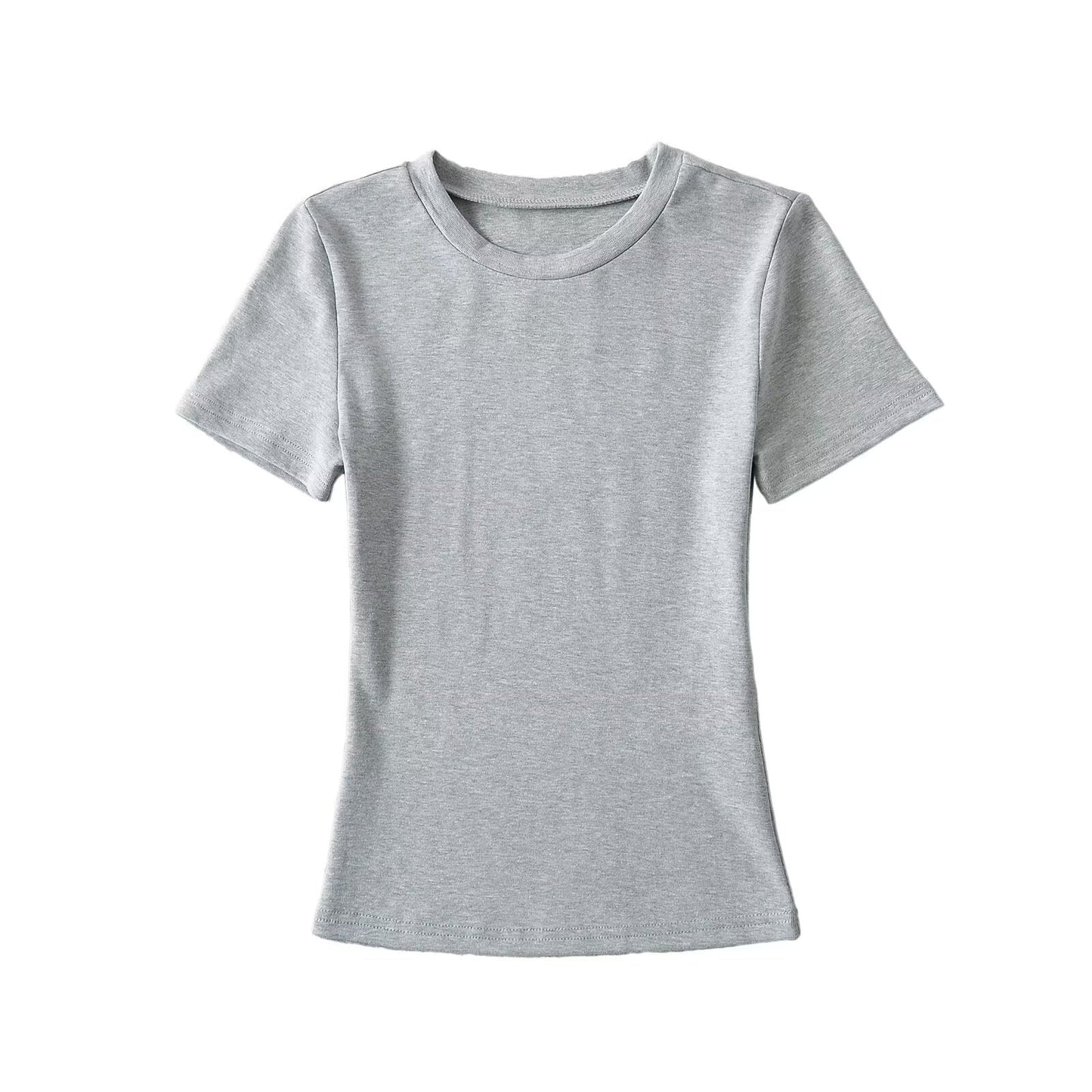 Dam T-Shirt Avslappnad Snitt Andningsbar Bomull-1