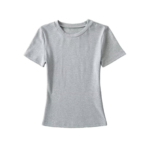 Dam T-Shirt Avslappnad Snitt Andningsbar Bomull-1